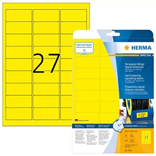 Herma Signal-Etiketten A4 63,5x29,6 mm gelb Folie 675 St. - 8031 - Folie do drukarek - miniaturka - grafika 1
