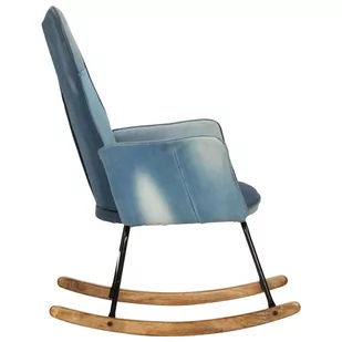 Fotel bujany, niebieski, patchwork jeansowy z płótna Lumarko - Fotele - miniaturka - grafika 4