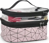Kosmetyczki, organizery i kuferki - Korbi KOSMETYCZKA DAMSKA PODRÓŻNA ORGANIZER NA KOSMETYKI KUFEREK RÓŻOWA J3 - miniaturka - grafika 1
