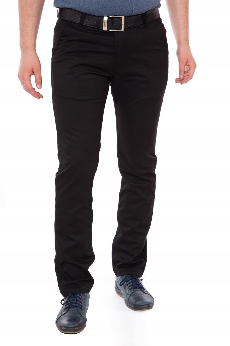 Spodnie Męskie Chinosy Czarne Polski Producent