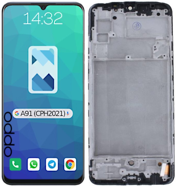 Wyświetlacz LCD Ekran Szybka Dotyk do Oppo A91 CPH2021 Oled RAMKA