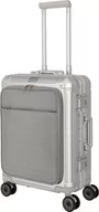 Walizki - Walizka kabinowa z przednią kieszenią Travelite Next 2.0 55 cm srebrna - miniaturka - grafika 1