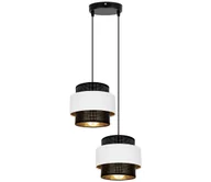 Lampy sufitowe - Żyrandol na lince NESS 2xE27/60W/230V śr. 30 cm czarny/biały - miniaturka - grafika 1