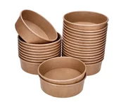 Naczynia i sztućce jednorazowe - Pojemniki Papierowe Eko Miski Na Sałatki 500Ml X50 Na Żywność Spożywcze Jednorazowe - miniaturka - grafika 1