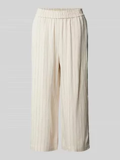 Spodnie damskie - Spodnie materiałowe z szeroką, skróconą nogawką model ‘VINSTY’ - grafika 1