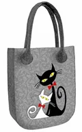 Torebki damskie - Sunlovers, Torba filcowa, Koty Black&White - miniaturka - grafika 1