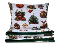 Pościel dla dzieci - Pościel dziecięca 100x135 bawełniana Zielony Świąteczny Blask z plecaczkiem - miniaturka - grafika 1