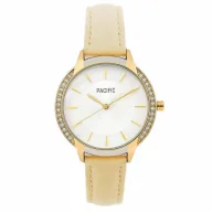 Zegarki damskie - Damski zegarek z beżowym paskiem PACIFIC X6167-12 - miniaturka - grafika 1