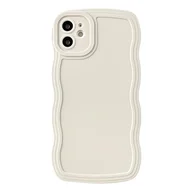Etui i futerały do telefonów - Caseative Etui na iPhone'a 11, miękkie etui na telefon w jednolitym kolorze z kręconymi falowanymi oprawkami (białe) - miniaturka - grafika 1