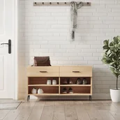 Szafki na buty - vidaXL Ławka na buty dąb sonoma 102x35x55 cm materiał drewnopochodny - Ławka na buty - Ławki na buty - Ławka z miejscem do przechowywania - Stojak na buty - miniaturka - grafika 1