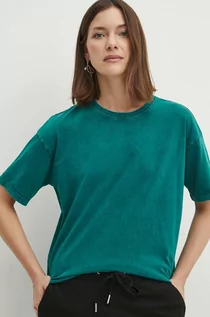 Koszulki sportowe damskie - Medicine t-shirt bawełniany damski kolor zielony - grafika 1