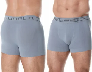BOKSERKI BEZSZWOWE Brubeck BX1005M męskie DOPASOWANE SZORTY stalowy - M - Majtki męskie - miniaturka - grafika 1
