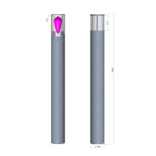Deko-Light Słupek oświetleniowy Facado II, wysokość 100 cm, okrągły, ciemnoszary/opal - Lampy ogrodowe - miniaturka - grafika 1