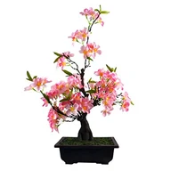 Sztuczne drzewka - Leaf Sztuczne drzewo, mieszane materiały, bonsai różowy kwiat, 60 cm - miniaturka - grafika 1