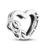 Wisiorki - PETERSON zawieszka charms koralik serduszko srebro 925 - miniaturka - grafika 1