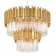 Lampy sufitowe - Pipe Organ Crystal Chandelier Brass - żyrandol kryształowy 2-rzędowy 80cm Organ 80 - miniaturka - grafika 1