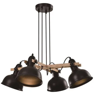 Candellux Lampa wisząca regulowana czarna 4x40W E27 klosz czarny loft Reno 34-78155 34-78155 - Lampy sufitowe - miniaturka - grafika 1