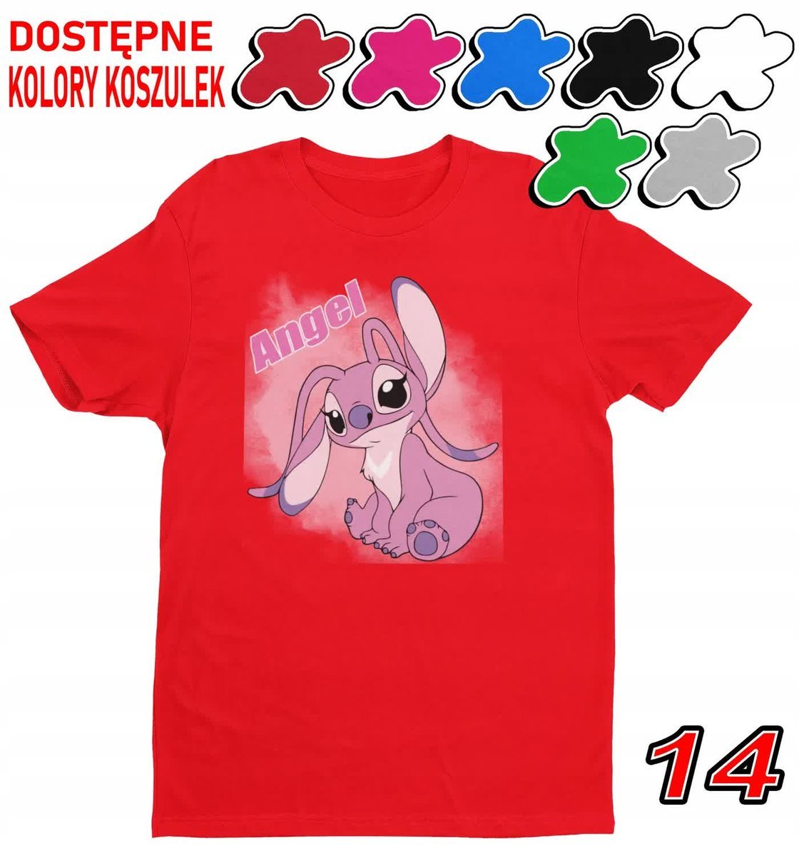 Koszulka Dziecięca Z Nadrukiem Dla Fana Stich Angel Słodziak -M 134-140