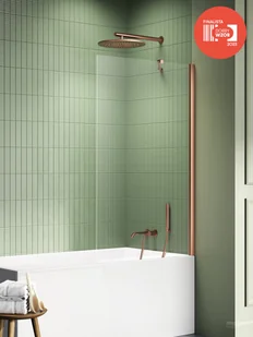 Parawan nawannowy New Trendy New Soleo 100x140 cm 1-częściowy stały uniwersalny miedź P-0136 - Parawany nawannowe - miniaturka - grafika 1