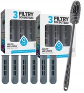 Wkłady filtrujące - Zestaw 6 filtrów do butelki Dafi Sof Solid szary + szczoteczka do mycia - miniaturka - grafika 1