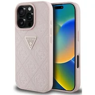 Etui i futerały do telefonów - Etui GUESS Hot Stamp 4G Pattern Triangle Metal Logo do Apple iPhone 16 Pro Max Różowy - miniaturka - grafika 1
