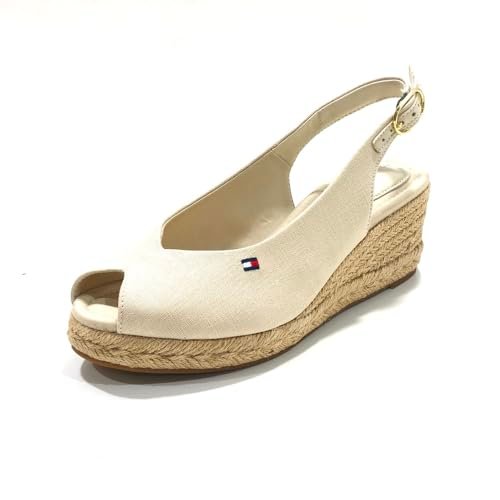 Tommy Hilfiger Damskie espadryle na koturnie Espad Slingback FW0FW09228 Wedge Espadryle, BEŻOWE (Classic Beige), 5