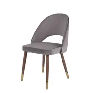Krzesła - Krzesło Nama szare, welwetowe do jadalni na nóżkach ze złotymi wstawkami - miniaturka - grafika 1