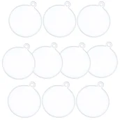 Bombki - Bombki Na Choinkę 10 Sztuk Wykonane Z Przezroczystej Pleksi, Ozdoby Świąteczne Zawieszki, Wzór: Gładkie - miniaturka - grafika 1