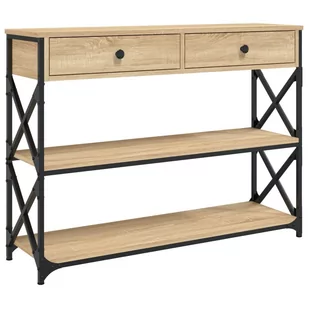 Stolik konsolowy, dąb sonoma, 100x28x75 cm Lumarko! - Konsole i sekretarzyki - miniaturka - grafika 3