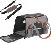 Transportery dla kotów - Transporter dla kota i psa, szary, rozmiar L, Comsle - miniaturka - grafika 1