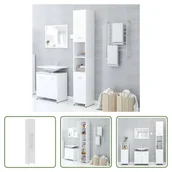 Szafki łazienkowe - The Living Store Szafka łazienkowa biała 30x30x183,5 cm Materiał drewnopochodny - miniaturka - grafika 1