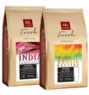 Kawa - ZESTAW - Kawa ziarnista MK Fresh India Plantation 1kg + kawa ziarnista MK Fresh Brazil Mogiana 1kg - miniaturka - grafika 1