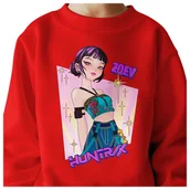 Bluzy dla dziewczynek - BLUZA DZIECIĘCA HUNTRIX ZOEY KPOP 146-152 BAWEŁNIANA JAKOŚĆ - miniaturka - grafika 1