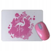 Podkładki pod mysz - Podkładka pod mysz myszkę różowy FLAMING flamingi - miniaturka - grafika 1