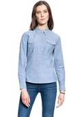 Koszule damskie - DAMSKA KOSZULA MATERIAŁOWA LEE SLIM WESTERN SHIRT SUMMER BLUE L45RHONJ 112110416 - Lee - miniaturka - grafika 1