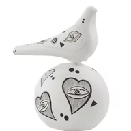 Figurki dekoracyjne - Rzeźba Small Dove On Sphere Eye White CC DESIGN - miniaturka - grafika 1