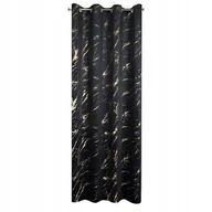 Zasłony - Zasłona welurowa 140x250 czarna szampan na przelotkach Eurofirany - miniaturka - grafika 1