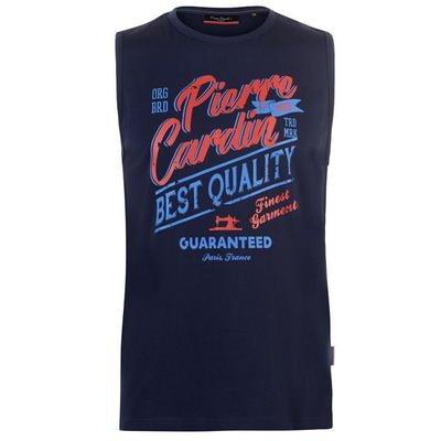Pierre Cardin granatowa koszulka męska bez rekawów, Rozmiar S