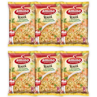 Amino Zupa błyskawiczna rosół z włoszczyzną i natką pietruszki 59 g x 6 sztuk - Dania dla dzieci - miniaturka - grafika 1