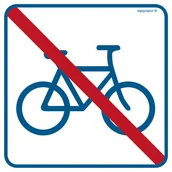 Systemy ekspozycyjne i znaki informacyjne - RA518 ZAKAZ DLA ROWERÓW, FN - FOLIA SAMOPRZYLEPNA; (200X200MM) - miniaturka - grafika 1