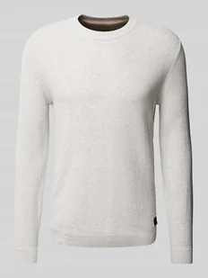 Sweter z dzianiny o kroju regular fit z czystej bawełny z fakturowanym wzorem - Swetry męskie - miniaturka - grafika 1