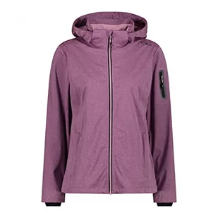 CMP - damska kurtka Softshell Melange z odpinanym kapturem, Różowy Fluo Mel, 44 - Kurtki damskie - miniaturka - grafika 1