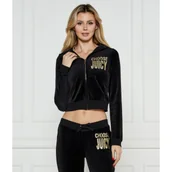 Bluzy damskie - Juicy Couture Bluza Robyn Bamboo Velour Heritage | Cropped Fit - miniaturka - grafika 1