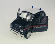 Samochody i pojazdy dla dzieci - Welly Fiat Nuova 500 Carabinieri 1:34 Samochód Nowy Metalowy Model - miniaturka - grafika 1