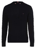 Swetry męskie - Tommy Hilfiger Sweter męski Mężczyźni Bawełna niebieski jednolity, XXL - miniaturka - grafika 1