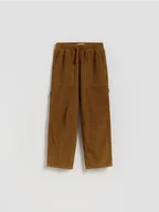 Spodnie i spodenki dla chłopców - Reserved - Sztruksowe spodnie - brązowy - miniaturka - grafika 1