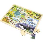 Puzzle - VIGA 44587 Puzzle na podkładce 48 elementów poznajemy zoo 4001 - miniaturka - grafika 1