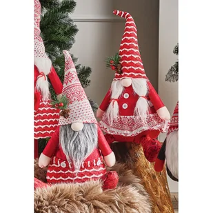 Skrzat tekstylny krasnal stojący 45 cm czerwony - Ozdoby bożonarodzeniowe - miniaturka - grafika 1