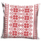 Poszewki na poduszki - Poszewka świąteczna 40x40 na poduszkę jaśka dekoracyjna biała - miniaturka - grafika 1