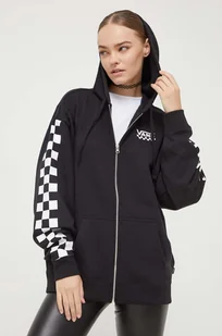Vans bluza damska kolor czarny z kapturem z nadrukiem - Bluzy damskie - miniaturka - grafika 1